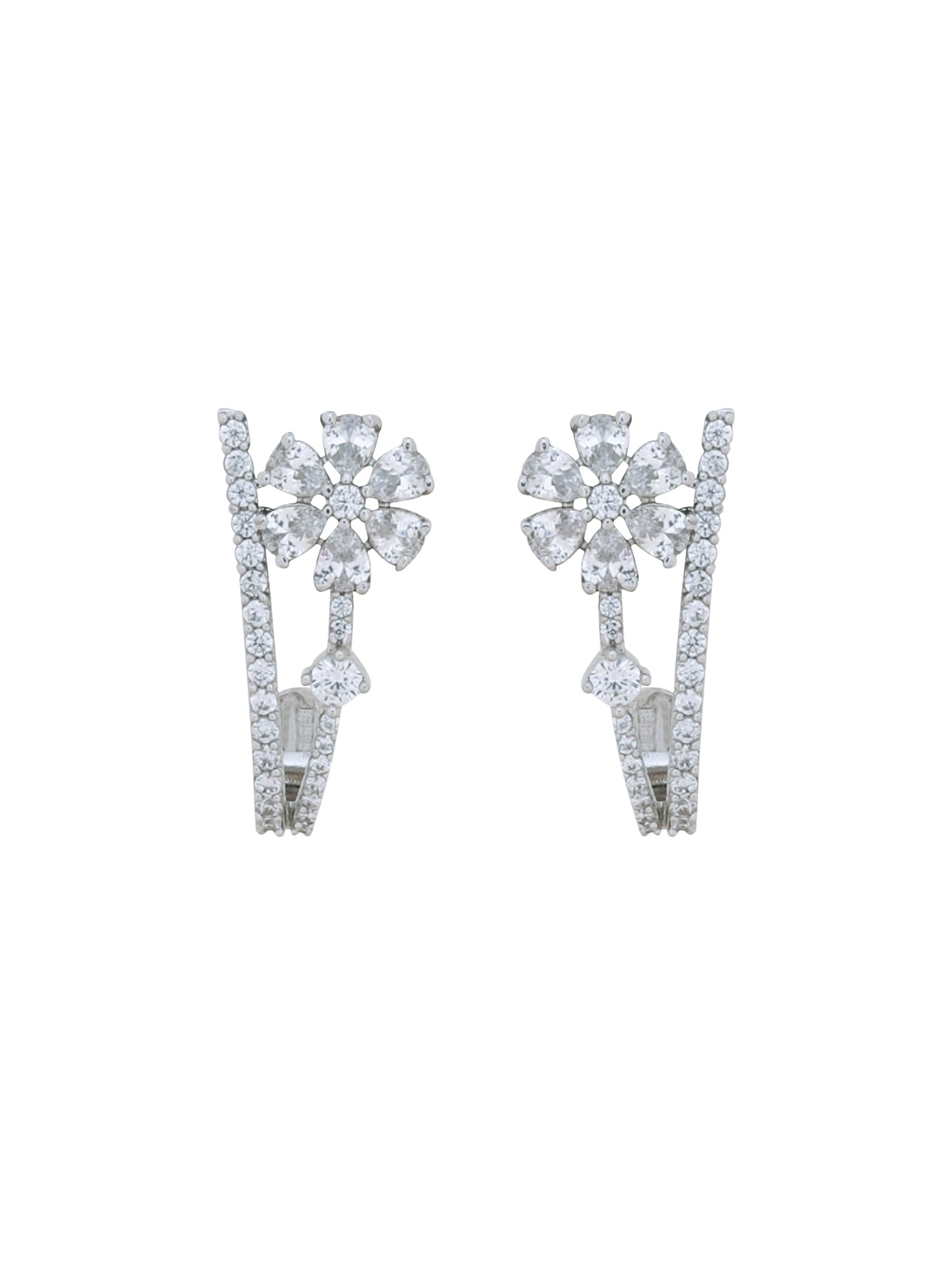 Floral Shining CZ Earrings